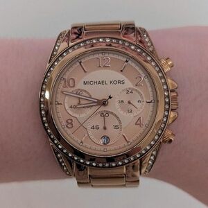 Michael Kors Rose Gold Watch with Crystal Accents